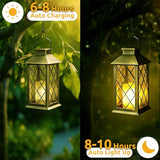 14'' Large Tempered Glass Solar Lanterns Outdoor Waterproof