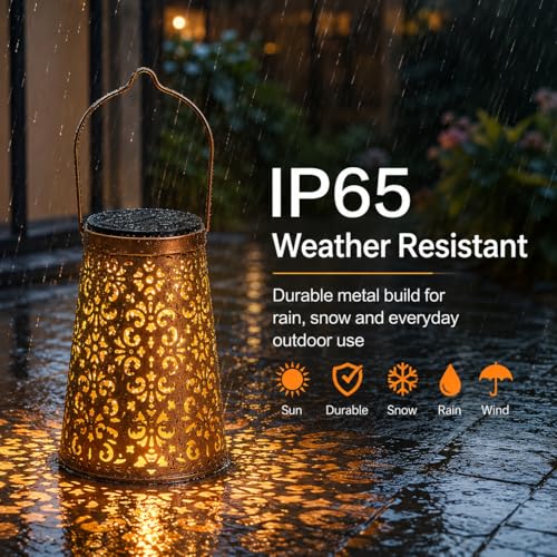 LeiDrail Butterfly Solar Lanterns, Outdoor Hanging Garden Lights, 2 Pack