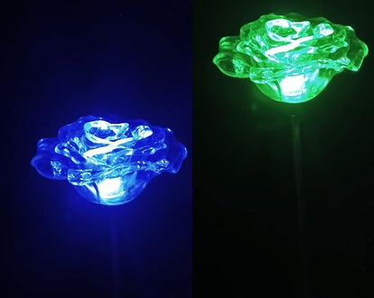 Starry Illuminate 2 PCS Solar Color Changing Style Garden Stake Light Pathway Stake Light (Rose)