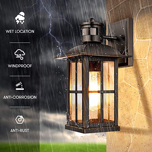 VerRon 13in Motion Sensor Porch Light, Dusk to Dawn Outdoor Light Fixtures
