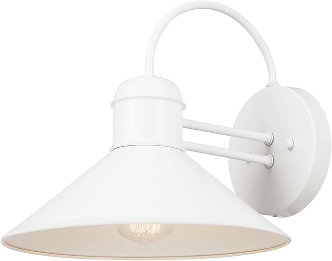Globe Electric 44388 Novogratz x Globe Maxwell 11" Outdoor Wall Sconce, Matte White | Lumora