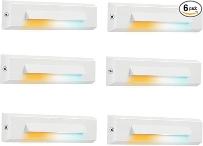 CLOUDY BAY [6 Pack] Low Voltage 12-24V LED Step Lights Outdoor,2.5W Landscape Cutoff Stair Riser Light,Outside Accent Lighting Fixtures,Wet Location,White