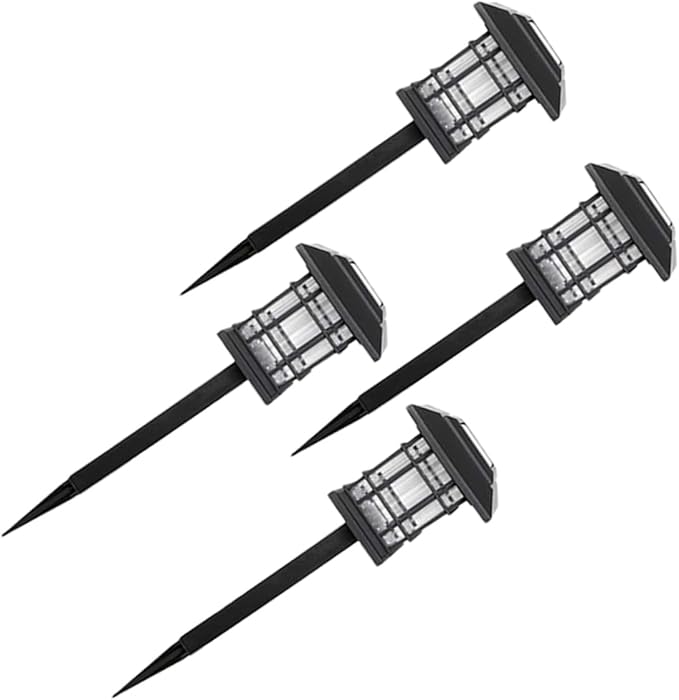 TOYANDONA 4Pcs Solar Pathway Lights Waterproof Outdoor Garden Lights Adjustable LED Ground Stakes for Patio and Walkway Decor