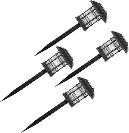 TOYANDONA 4Pcs Solar Pathway Lights Waterproof Outdoor Garden Lights Adjustable LED Ground Stakes for Patio and Walkway Decor