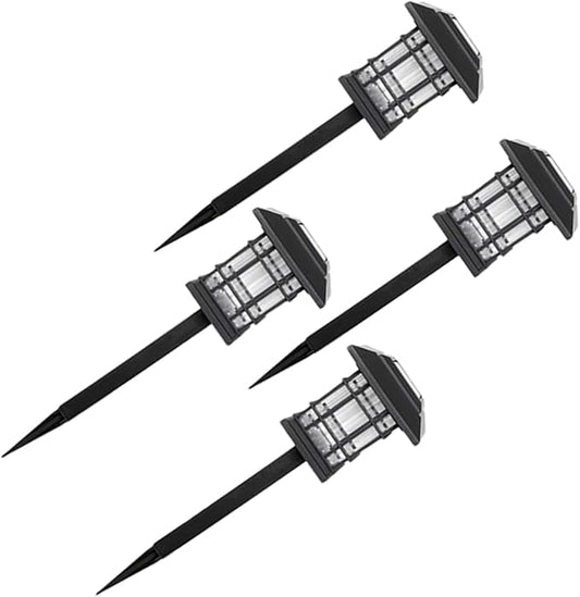 TOYANDONA 4Pcs Solar Pathway Lights Waterproof Outdoor Garden Lights Adjustable LED Ground Stakes for Patio and Walkway Decor