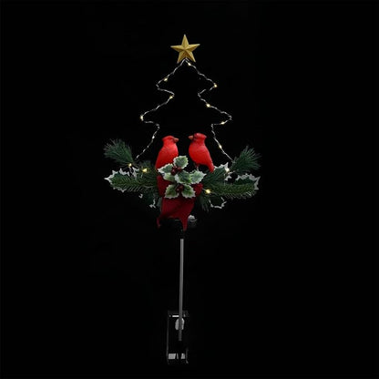 HOMSFOU Solar Red Bird Decorative Lawn Light with LED Landscape Lamp, Waterproof Solar Charging Courtyard Path Light for Outdoor Garden and Christmas Yard Décor