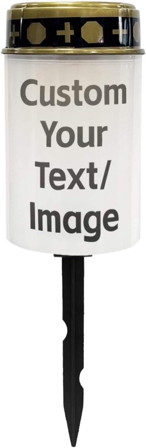 Custom Your Text/Image Solar Pathway Lights Outdoor Solar Lights Waterproof Garden Stake Lights LED Solar Lantern Landscape Lighting for Yard Patio Flameless Spotlight,Warm White