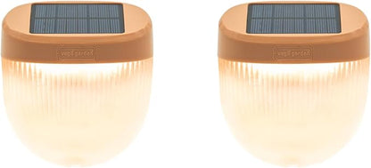 Vego garden Rippled Solar Garden Lights with Auto Sensors Magnetize Securely to Raised Beds, IPX4 Waterproof Outdoor LED Light for Patio & Yard Terra Cotta, 2 Pack
