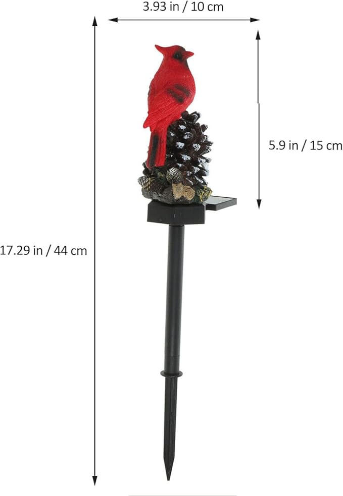 Cardinal Solar Powered Christmas Stake Lights, Solar Light Garden Stake Garden Yard Lawn Christmas Decorations Lights Pathway Stake Lights
