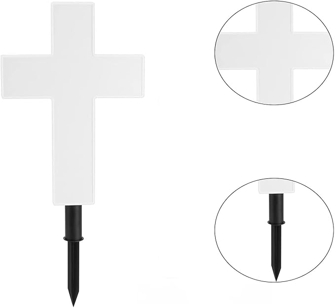 Ragyzity Solar Cross Garden Stake Outdoor Lights, Solar Cross for Cemetery, Solar Powered Cross Lights Stake, LED Jesus Cross Light Decoration Garden Cross Marker for Yards, Gardens, Patio