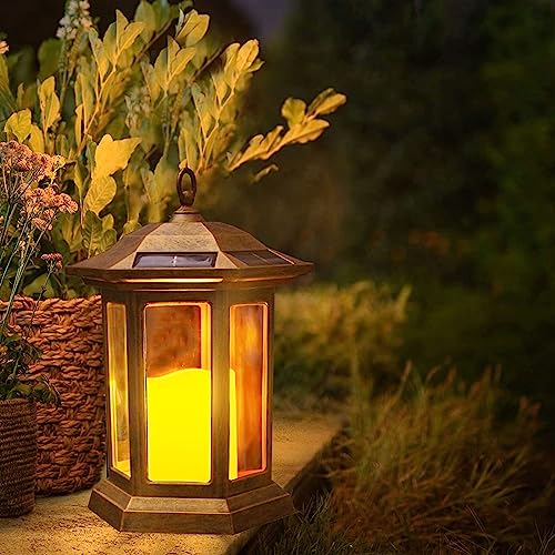 Solar Lantern Outdoor, Outdoor Hanging Candle Lanterns LED Lights - PVC Waterproof Solar Lights Decorative Lantern Lights for Table,Outdoor,Party…