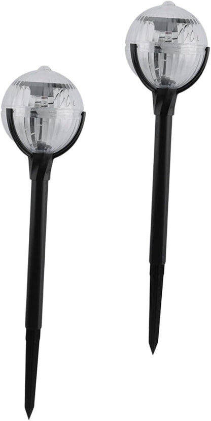 2pcs Solar Garden Lights Outdoor LED Pathway Lamps with Color-Changing RGB Light Sensor for Patio Lawn Yard Decoration