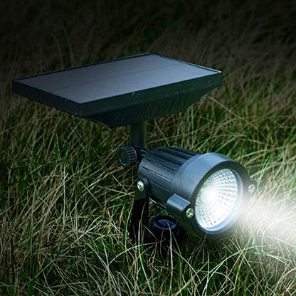 Outdoor LED Spotlight Waterproof Solar Spotlights with Clip Security Tree Spotlights Adjustable IP65 Mini Clip Lamp for Billboards Courtyard Garden Pathway Light-Operated 6000K