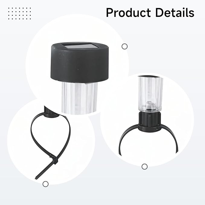 12 Solar-Powered Deck And Patio Lights, Waterproof Rail Lights With Clear Cover, Black Finish | Lumora