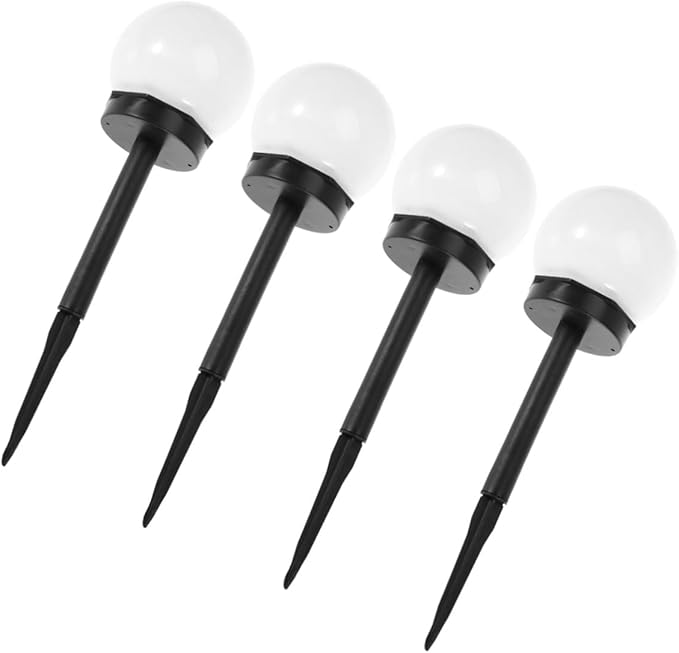 Gadpiparty 4pcs Solar Lawn Light Ground Plug Waterproof Garden Path Lights Warm White Outdoor Landscape Lighting for Yard and Courtyard