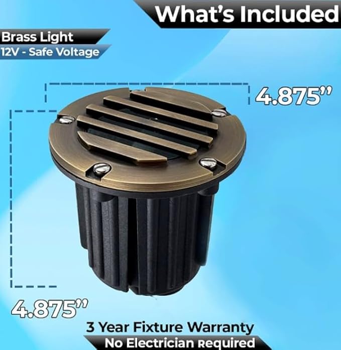 LED Low Voltage Landscape Lighting Well Lights 112 - Solid Brass In Ground Lights - Outdoor Security Flood Light | Lumora