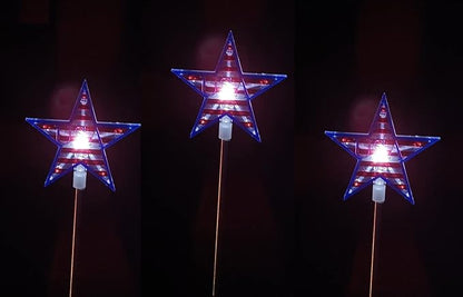 Starry Illuminate 3 PCS Solar Color Changing Style Garden Stake Light Pathway Stake Light (Star Flag)