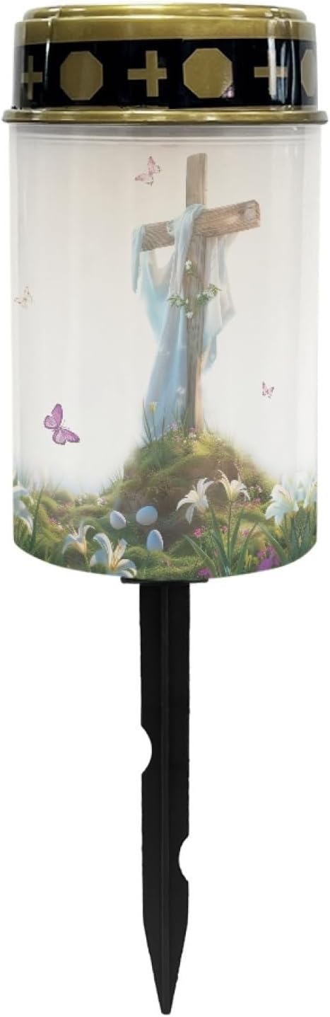 Cross and Butterfly Cemetery Lights for Grave,Solar Outdoor Lights Garden Lights Solar Stake Lights Waterproof Pathway Light Lantern Solar Walkway Lights Outdoor Landscape Lighting Spotlight