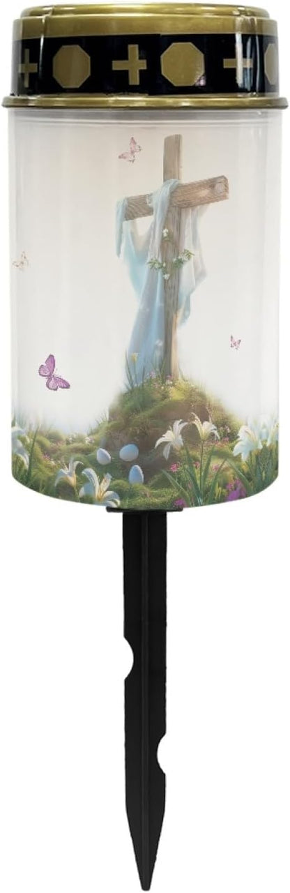Cross and Butterfly Cemetery Lights for Grave,Solar Outdoor Lights Garden Lights Solar Stake Lights Waterproof Pathway Light Lantern Solar Walkway Lights Outdoor Landscape Lighting Spotlight