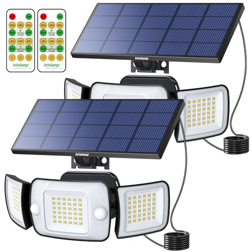 intelamp Outdoor Solar Flood Motion Sensor Light 6000mAh 6500K