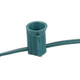 Novelty Lights 250 Feet C7/E12 Socketed Wire Spool, 6 Inch Spacing, Green Wire 8 Amp SPT-1 Commercial Grade Reel | Lumora