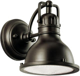 Kichler Hatteras Bay 8" 1 Light Exterior Wall Light with Clear Fresnel Lens Olde Bronze® | Lumora