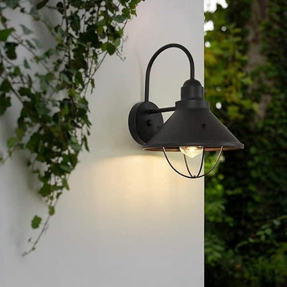 American E27 Outdoor Loft Retro Wall Lamp Cafe Decoration Wrought Iron Single Head Outdoor Corridor Aisle Glass Waterproof Wall Sconce Balcony Garden Patio Villa Wall Light (Size : One Size)