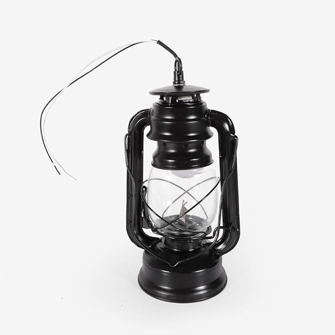 FIKNEE Rustic Wall Lantern Light - Retro Antique Vintage Lamp - Porch & Outdoor Wall Sconce - Black