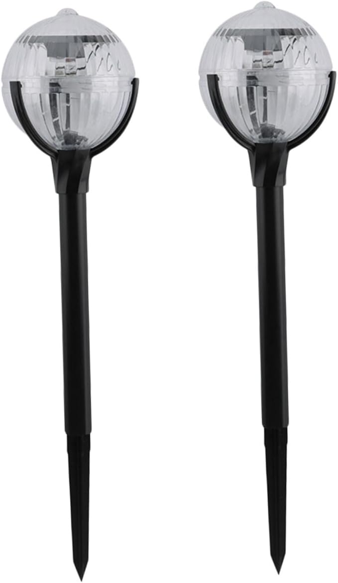 2pcs Solar Garden Lights Colorful LED Landscape Path Lights Outdoor Lawn Decor Plastic Solar-Powered Lamps for Patio and Yard