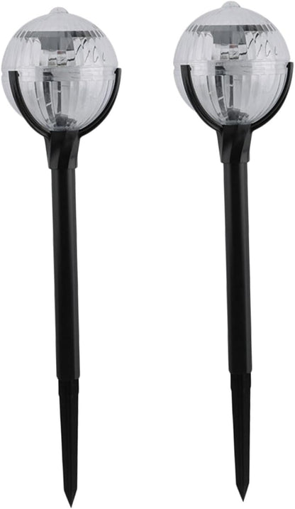 2pcs Solar Garden Lights Colorful LED Landscape Path Lights Outdoor Lawn Decor Plastic Solar-Powered Lamps for Patio and Yard