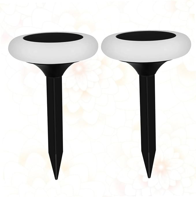 Angoily 2pcs RGB Solar Ground Light Colorful Outdoor Landscape Lamp for Pathway Driveway Easy Installation Garden Decor