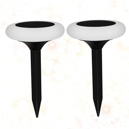 Angoily 2pcs RGB Solar Ground Light Colorful Outdoor Landscape Lamp for Pathway Driveway Easy Installation Garden Decor