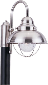 Generation Lighting 8269-98 Sebring Transitional One-Light Outdoor Post Lantern Outside Fixture, Brushed Stainless | Lumora