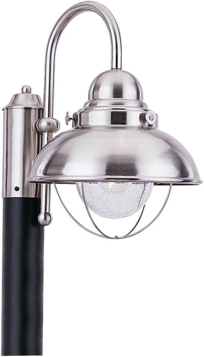 Generation Lighting 8269-98 Sebring Transitional One-Light Outdoor Post Lantern Outside Fixture, Brushed Stainless