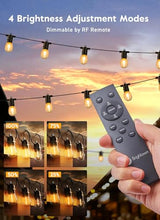Minetom 34FT Solar String Lights Outdoor with Remote, Patio Lights