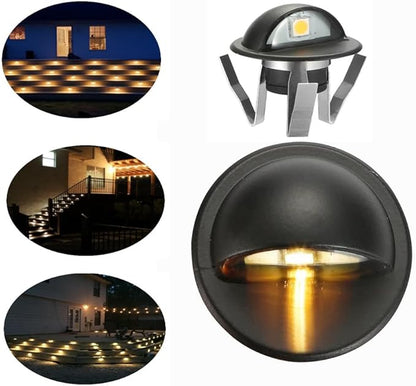 FVTLED Pack of 20 Warm White Low Voltage LED Deck Lights kit Φ1.38 Outdoor Garden Yard Decoration Lamp Recessed Landscape Pathway Step Stair Warm White LED Lighting, Black
