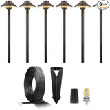 Gardenreet Brass Low Voltage Path Lighting Kit (6 Pack Path Lights) with 100 Feet Cable and 30Pack Wire Connectors | Lumora