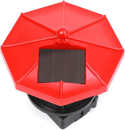 Lighthouse, Solar Powered LED Rotating, Waterproof, Outdoor Decorative Light for Garden, Yard, Patio, 11x10.5 cm, Red