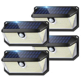Solar Lights Outdoor Waterproof, 4-Pack Super Bright 388 LEDs Motion Sensor Security Lights with Lights Reflector and 3 Lighting Modes, Waterproof Solar Wall Lights for Patio, Deck, Fence, Garage