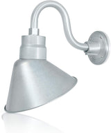 10in. Galvanized Finish Angle Shade Gooseneck Sign Light Fixture With 10in. Long Extension Arm - Wall Sconce | Lumora