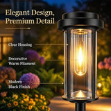 DERAYSION 12 Pack Solar Lights Outdoor, 21" Solar Pathway Lights Auto On/Off Waterproof Garden Lights for Path, Yard, Walkway, Driveway Decor, Warm White