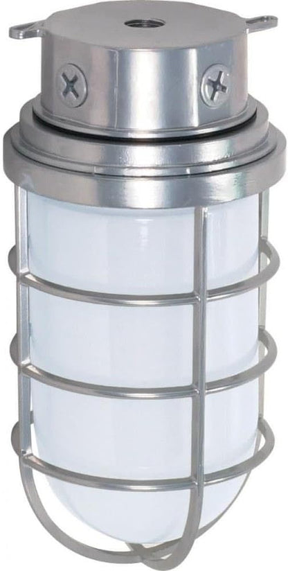 Nuvo Lighting SF76/626 Industrial Style Large Heavy Duty Aluminum Durable Outdoor Close to Ceiling Porch and Patio Light with Frosted Glass, Metallic Silver