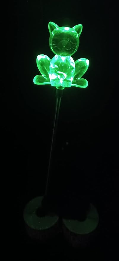 Starry Illuminate 3 PCS Solar Color Changing Style Garden Stake Light Pathway Stake Light (Cat)