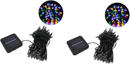 Uonlytech 2pcs 50 String 50 Led Solar String Lights Outdoor Waterproof Fairy Lights for Christmas Wedding Patio Deck