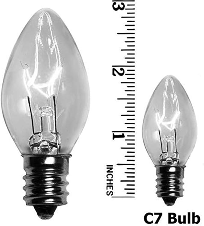 GOOTHY 25 Pack C7 Clear Christmas Light Bulbs, C7 Incandescent Christmas Replacement Lights Bulbs for Outdoor | Lumora