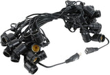 Novelty Lights 37.5 Feet, 25 Suspended E26 Sockets, S14 String Light Set with Clear Incandescent Bulbs, Heavy Duty | Lumora