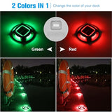 VOLISUN Solar Driveway Lights Dock Marine Lights 12 Pack,2 Colors in 1,Outdoor LED Deck Lights,Solar Powered Waterproof Warning Step Lights for Driveway Sidewalk Pathway (Red/Green)