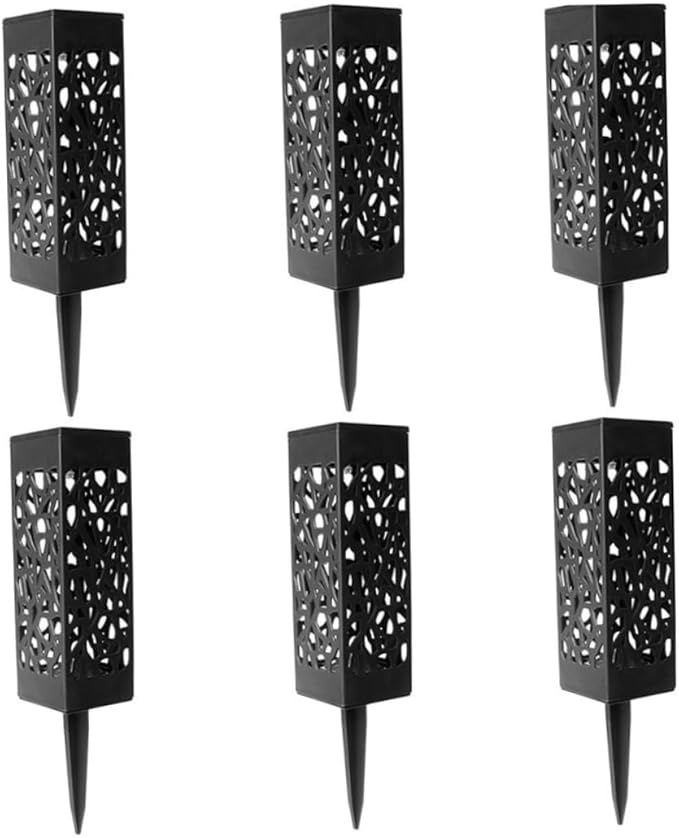 8 Pcs Hollow Design Solar Pathway Lights Outdoor Warm Light Easy Install for Driveway Lawn Patio
