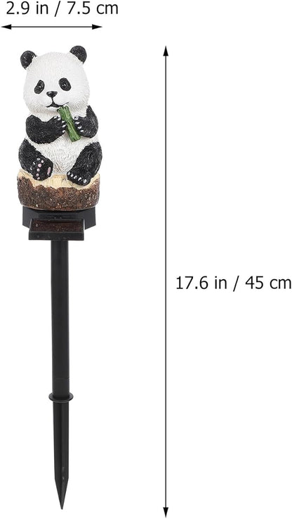 GANAZONO Solar Lawn Stake Lamp Outdoor Solar Powered Panda Garden Light Decorative Landscape Pathway Lighting for Patio Yard Lawn 16.92X2.95X2.16In