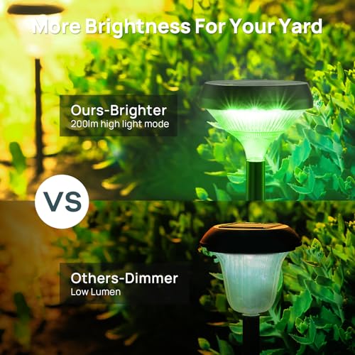 Linkind Solar Lights Outdoor 2 Pack, Color Changing Solar Pathway Lights